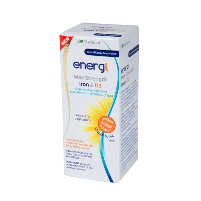 NEW energi Liquid Tonic Max Strength Iron & D3 (Buy 1 Get one FREE)